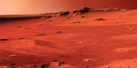 Foto op Plexiglas The surface of the red planet Mars. Generative AI © Yan Gordiza