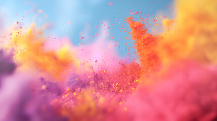 Vibrant Nature Fantasy: Colorful Leaves and Magical Dust Particles