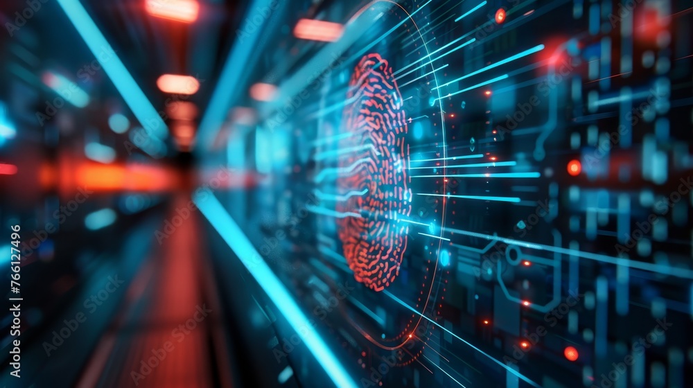 Poster state-of-the-art security system integrates biometric technology and advanced cybersecurity
