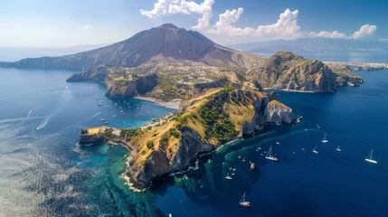 Fotobehang The Aeolian Islands are a group of islands located near Sicily, Italy. © Emil