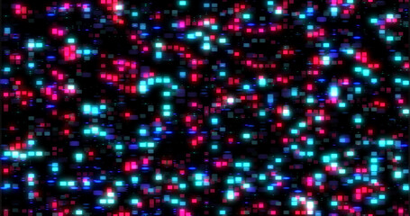Vertical moving little flickering dots data flow matrix bg. Curvy disco screen cool looking glowing squares and circles coding structure big data information vertical screen motion loop. Futuristic bg