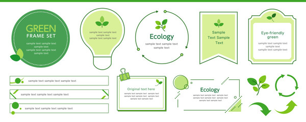 グリーン、エコロジー関連のタイトルフレームセット