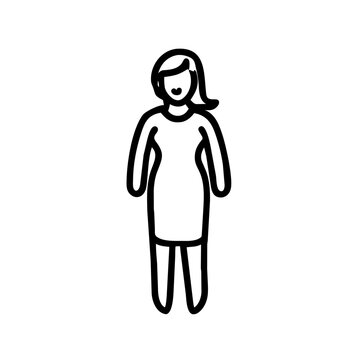 recommend clip art: Frau Mädchen Ganzkörper Symbol 
