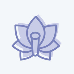 Icon Lotus. suitable for Japanese symbol. two tone style. simple design editable. design template vector. simple illustration