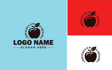 Apple icon logo vector art graphics for business brand icon apple fruits fresh logo template