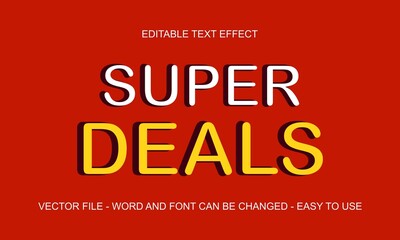 Fototapeta na wymiar Super deals theme editable text style effect