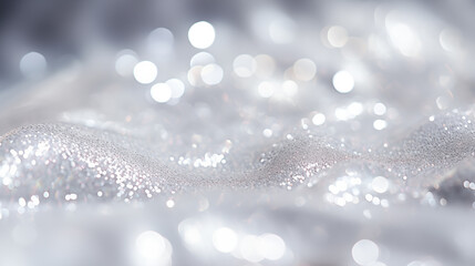 abstract silver background with bokeh and blurred focus