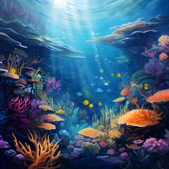 Obraz na płótnie Canvas under water dive AI generated