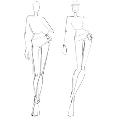 Fashion templates. Croquis. Pattern for drawing	