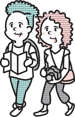 外国人観光客のイラスト_カップル
