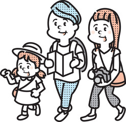 旅行のイラスト_家族