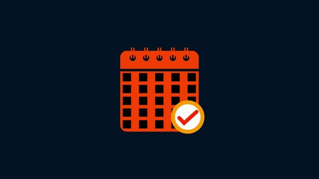 calendar icon animation with check mark icon