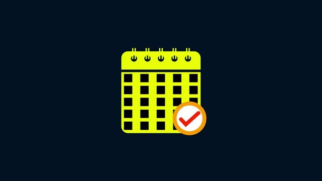 calendar icon animation with check mark icon