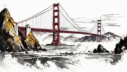 San Francisco Golden Gate Bridge - obrazy, fototapety, plakaty