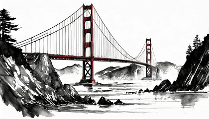 San Francisco Golden Gate Bridge - obrazy, fototapety, plakaty