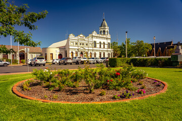 Forbes, NSW, Australia - Historical Forbes Shire Council building, view from Victoria park