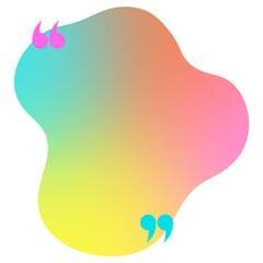 Transparent Rainbow Gradient Abstract Shape Text Frame with Quotation Marks