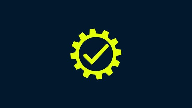 Gear with checkmark icon design