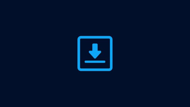 download icon animation. 4K motion animation,Animated icon of the download symbol.