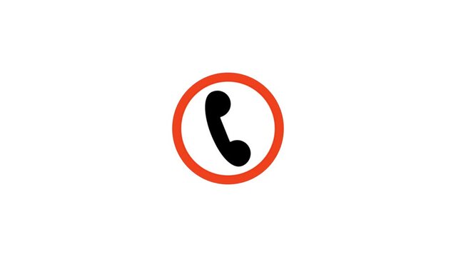 phone calling icon, ringing phone call icon animation