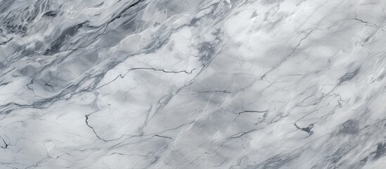 A detailed view of frozen white marble texture, resembling a snowy landscape with intricate patterns and small twigs scattered on the surface