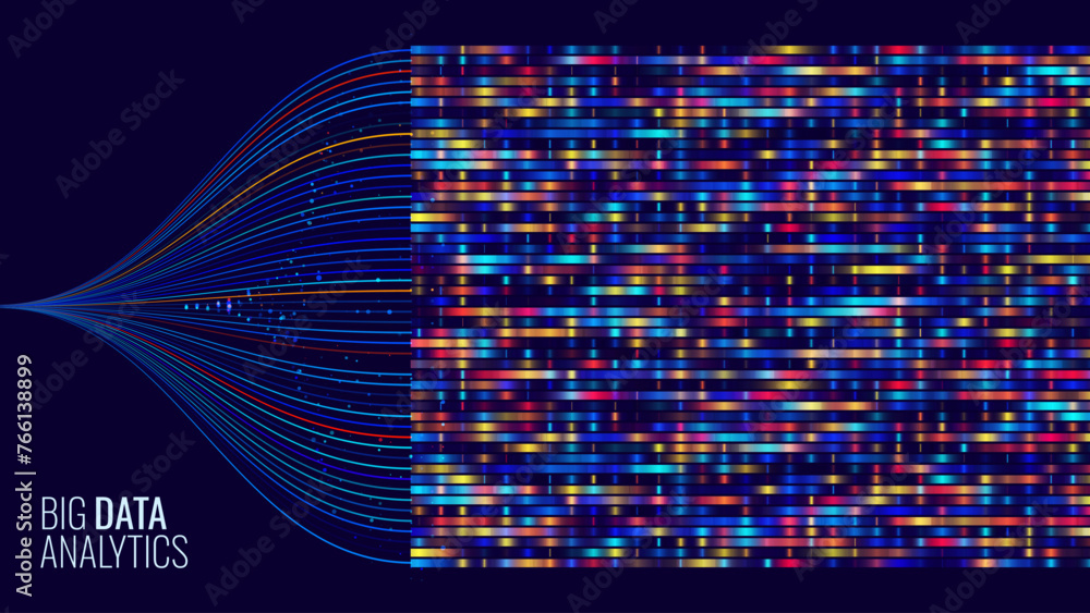 Aufkleber Big Genomic Data Visualization. DNA Test. Genome Sequence Map. Chromosome Architecture, Molecule Sequencing Chart. Genetic Science and Technology Concept. Vector Illustration Background.