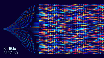 Big Genomic Data Visualization. DNA Test. Genome Sequence Map. Chromosome Architecture, Molecule Sequencing Chart. Genetic Science and Technology Concept. Vector Illustration Background.