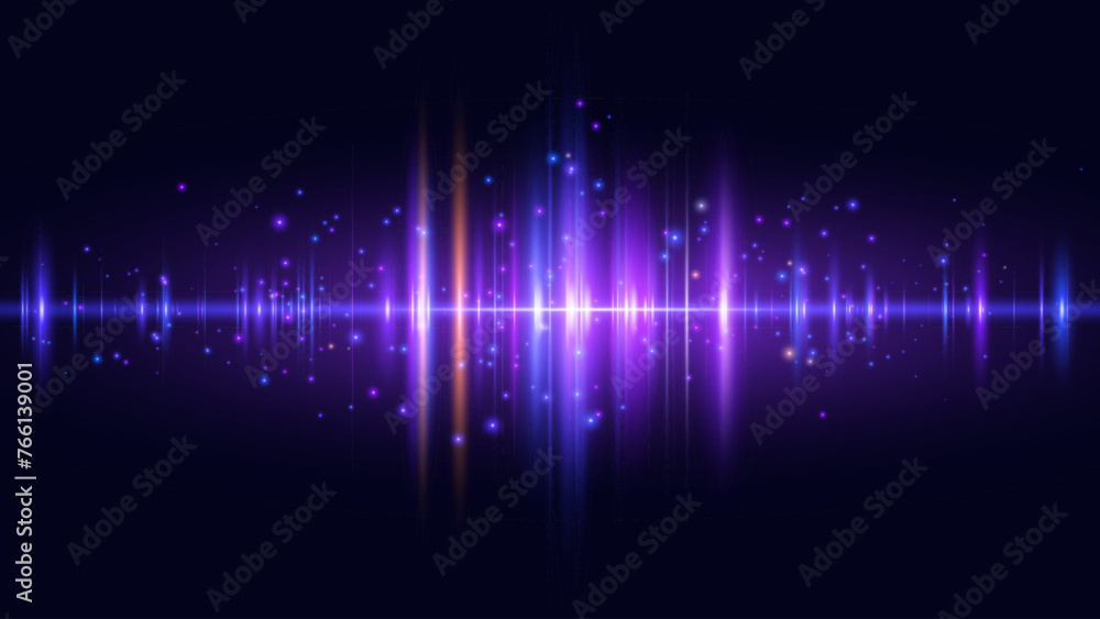 Poster Abstract Digital EQ Equalizer. Sound Wave Design Element. Speaking Sound Wave Vector Illustration. Artificial Intelligence AI Assistant Voice Visualization.