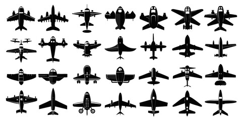 A Collection of Diverse Airplane Illustrations, Set Of  Airplane 
