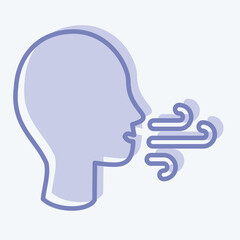Icon Difficulty Breathing. suitable for flu symbol. two tone style. simple design editable. design template vector. simple illustration