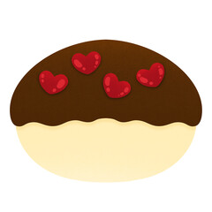 Cute Chocolate Cake With Topping Sugar Hearts Cartoon Cute Bakery Cartoon Cute Bun Cartoon illustration Cute Cake Cartoon illustration Cute Cupcake Cartoon illustration Valentine Cake Chocolate Cake