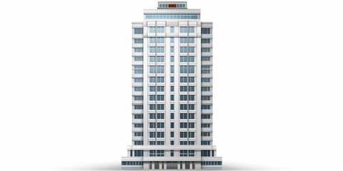 Single business skyscraper isolated on white background