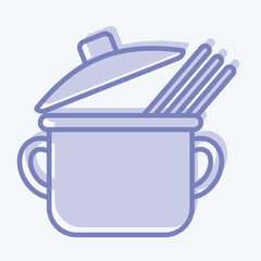 Obraz premium Icon Spaghetti. suitable for education symbol. two tone style. simple design editable. design template vector. simple illustration