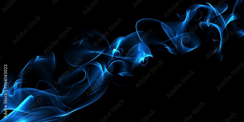 Poster abstract background blue waves. backdrop with smoke. minimalist template with empty copy space. bann