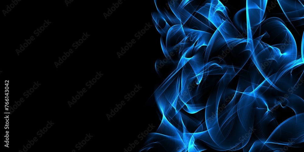 Poster abstract background blue waves. backdrop with smoke. minimalist template with empty copy space. bann