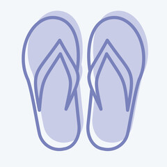 Icon Flip Flops. suitable for Summer symbol. two tone style. simple design editable. design template vector. simple illustration