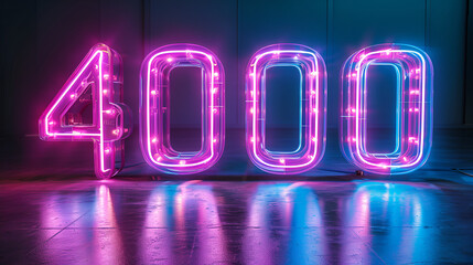 4000 number neon light , generative ai