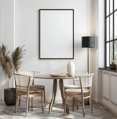 Frame mockup, Inviting Living Room Interior with Modern Furniture, high-resolution (300 DPI)