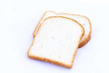 Fresh slice breads on white background