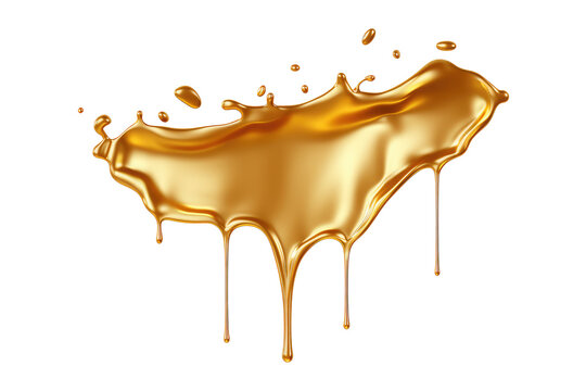 gold dripping isolated on white