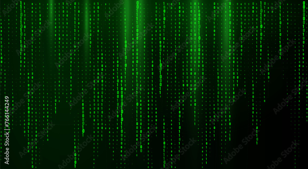 Aufkleber Abstract Technology Background. Binary Computer Code. Programming Coding Hacker concept. Vector Background Illustration.