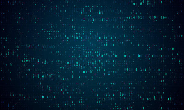 Pixel Digits Matrix. Abstract Technology Machine Code Background. Random Binary Hexadecimal Code. Vector Illustration. Hacking, Cryptography, Malware, Data Analysis Concept.
