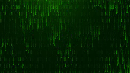 Obraz premium Green Matrix Digital Data Flow Vector Background. Big Data Technology Lines. Data Transmission Concept. High Speed Internet. Information Matrix Flow in Virtual Reality Cyberspace. Vector Illustration.