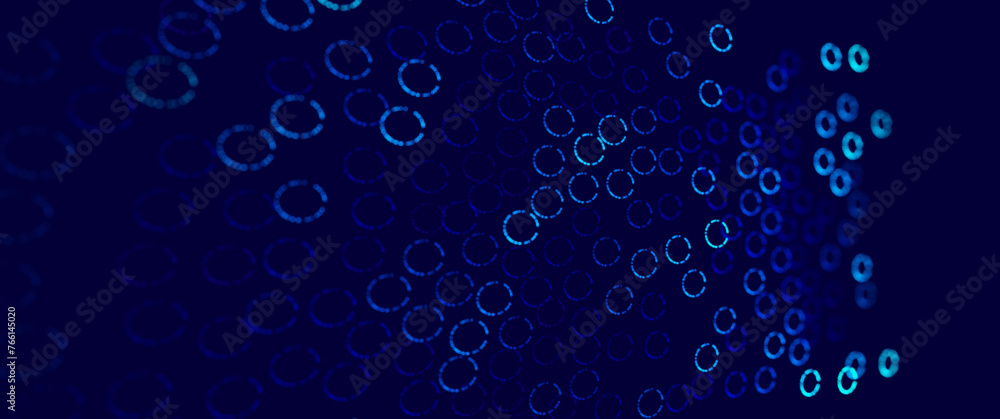 Poster Digital Data Flow Vector Background. Big Data Technology Lines. Data Transmission Concept. High Speed Internet. Information Matrix Flow in Virtual Reality Cyberspace. Vector Illustration.