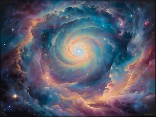 nebulosa espiral de acuarela