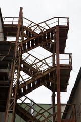 External staircase in an industrial building. - 766146683