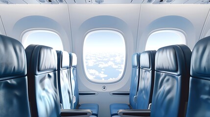 skyward luxury: a view from an airplane's leather seat, looking out to the serene sky