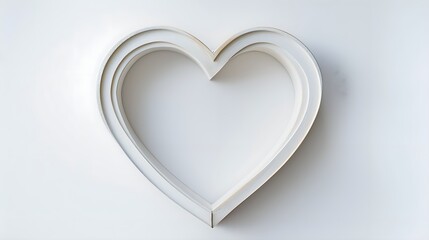 heartfelt minimalism: the serene elegance of a white heart-shaped frame