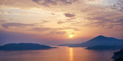 Calming sunset in Montenegro