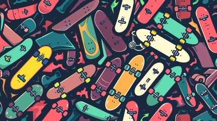 Cluster of Skateboards